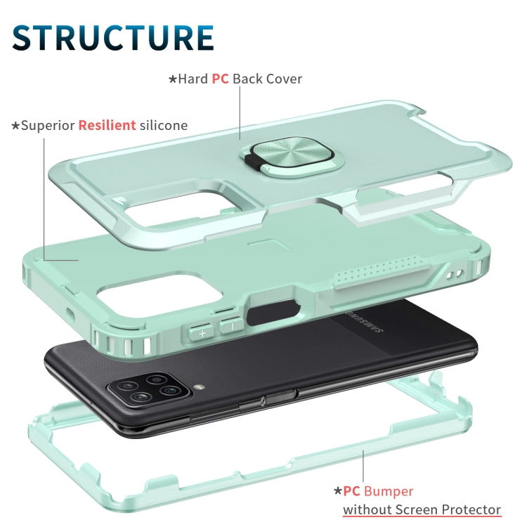 For Samsung Galaxy A32 & A12 3 in 1 PC + TPU Phone Case with Ring Holder