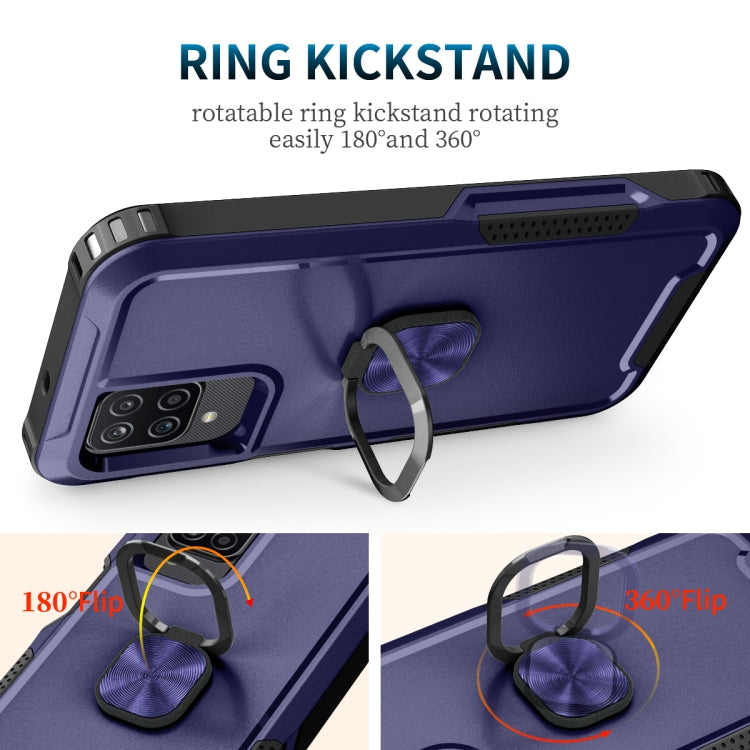 For Samsung Galaxy A32 & A12 3 in 1 PC + TPU Phone Case with Ring Holder