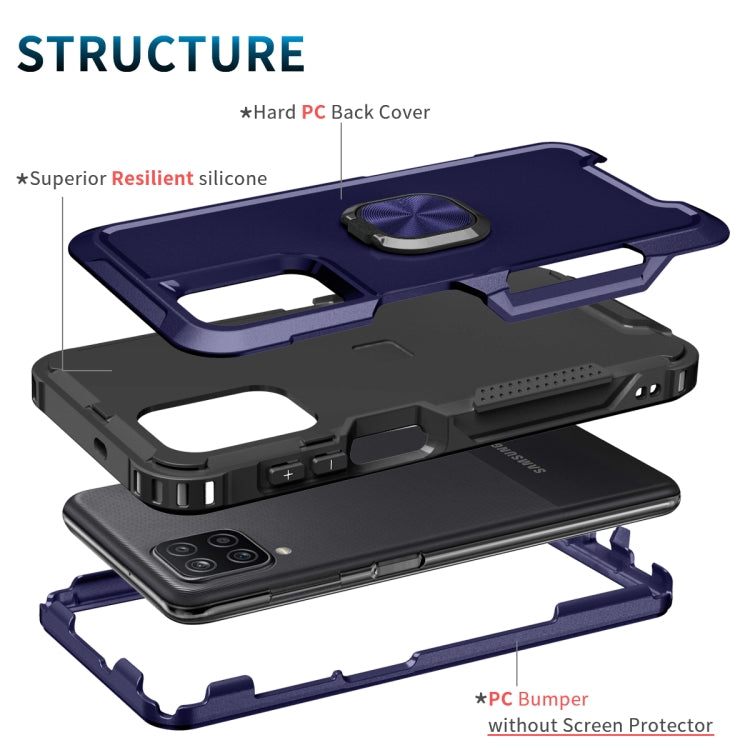 For Samsung Galaxy A32 & A12 3 in 1 PC + TPU Phone Case with Ring Holder