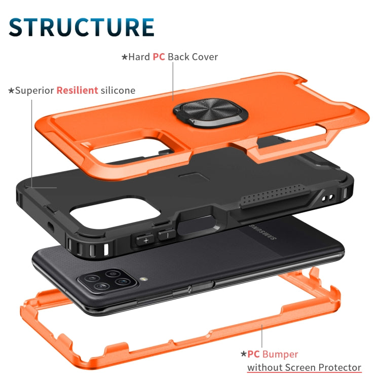 For Samsung Galaxy A32 & A12 3 in 1 PC + TPU Phone Case with Ring Holder