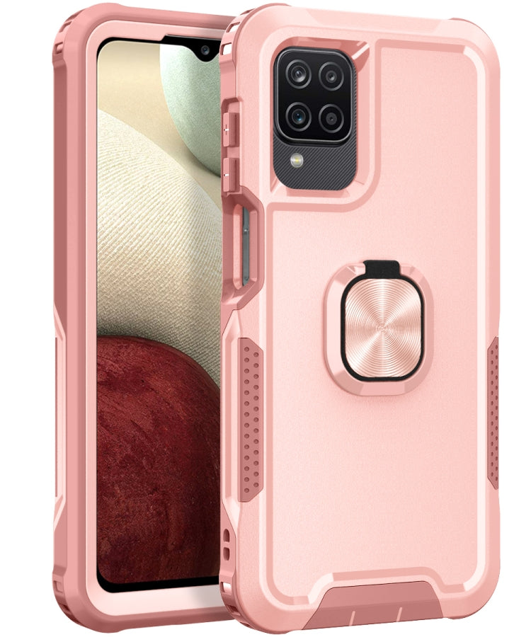 For Samsung Galaxy A32 & A12 3 in 1 PC + TPU Phone Case with Ring Holder