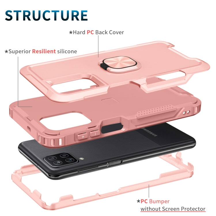 For Samsung Galaxy A32 & A12 3 in 1 PC + TPU Phone Case with Ring Holder