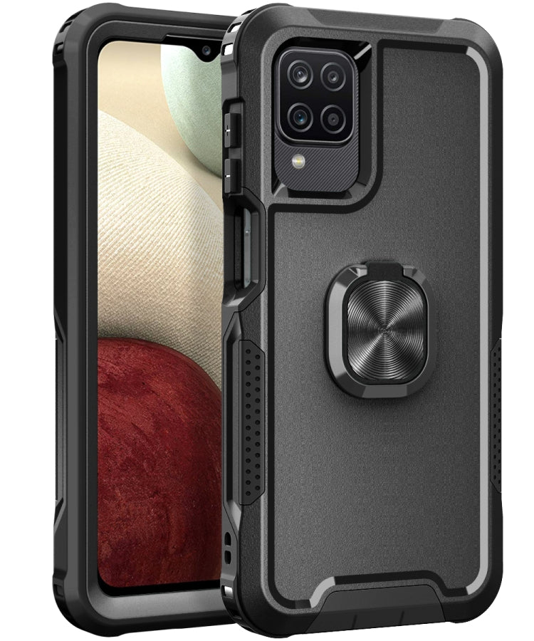 For Samsung Galaxy A32 & A12 3 in 1 PC + TPU Phone Case with Ring Holder