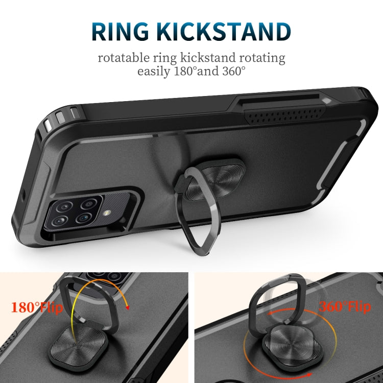 For Samsung Galaxy A32 & A12 3 in 1 PC + TPU Phone Case with Ring Holder