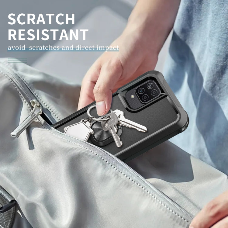 For Samsung Galaxy A32 & A12 3 in 1 PC + TPU Phone Case with Ring Holder