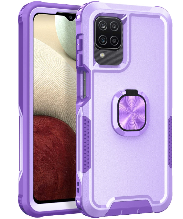 For Samsung Galaxy A32 & A12 3 in 1 PC + TPU Phone Case with Ring Holder