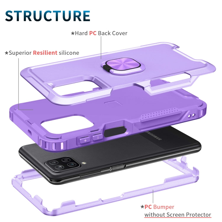 For Samsung Galaxy A32 & A12 3 in 1 PC + TPU Phone Case with Ring Holder