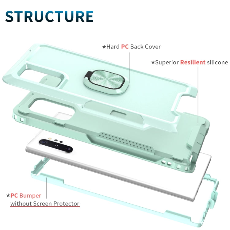 For Samsung Galaxy Note10+ 3 in 1 PC + TPU Phone Case with Ring Holder