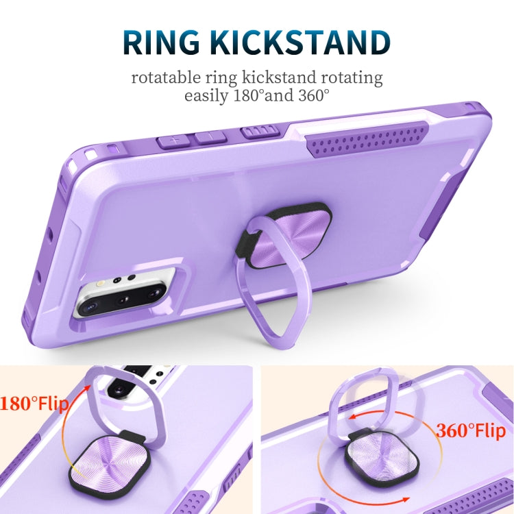 For Samsung Galaxy Note10+ 3 in 1 PC + TPU Phone Case with Ring Holder