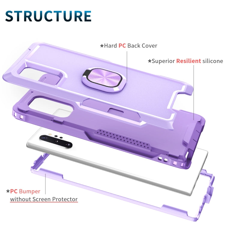 For Samsung Galaxy Note10+ 3 in 1 PC + TPU Phone Case with Ring Holder