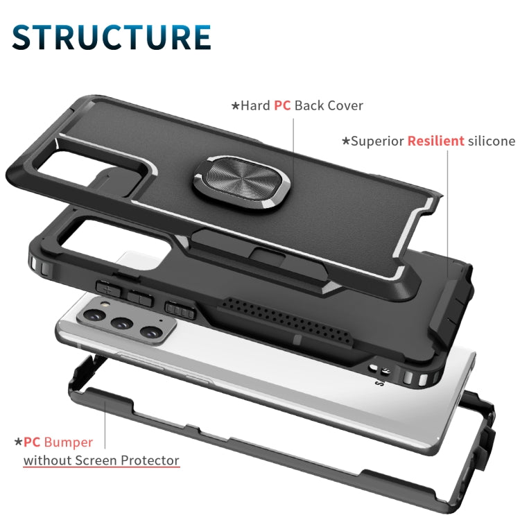 For Samsung Galaxy Note20 3 in 1 PC + TPU Phone Case with Ring Holder