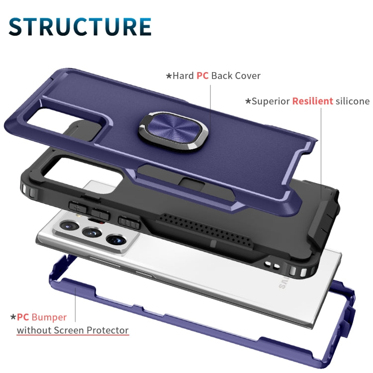 For Samsung Galaxy Note20 Ultra 3 in 1 PC + TPU Phone Case with Ring Holder