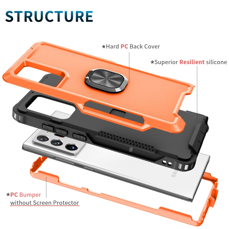 For Samsung Galaxy Note20 Ultra 3 in 1 PC + TPU Phone Case with Ring Holder