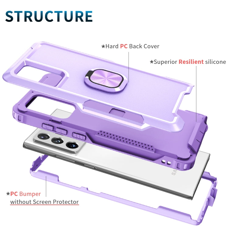 For Samsung Galaxy Note20 Ultra 3 in 1 PC + TPU Phone Case with Ring Holder