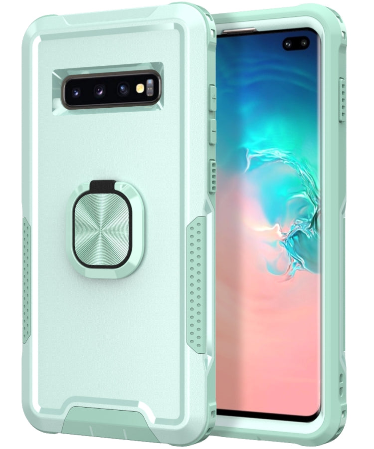 For Samsung Galaxy S10+ 3 in 1 PC + TPU Phone Case with Ring Holder