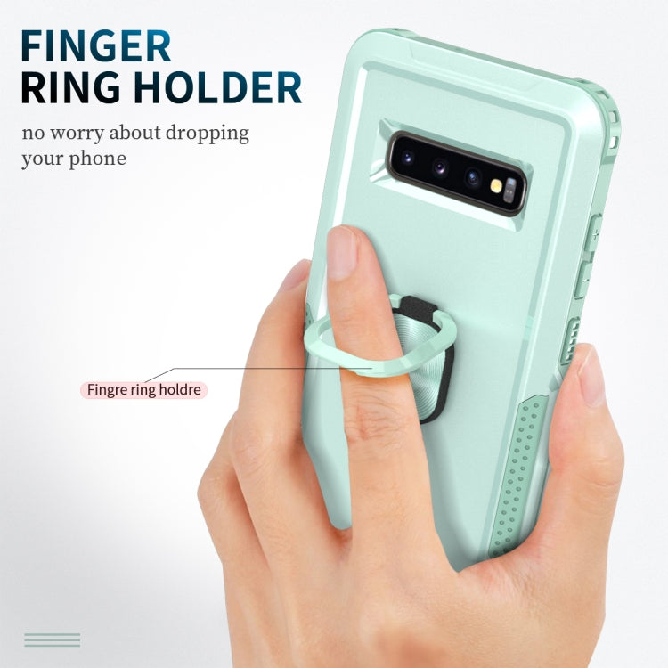 For Samsung Galaxy S10+ 3 in 1 PC + TPU Phone Case with Ring Holder