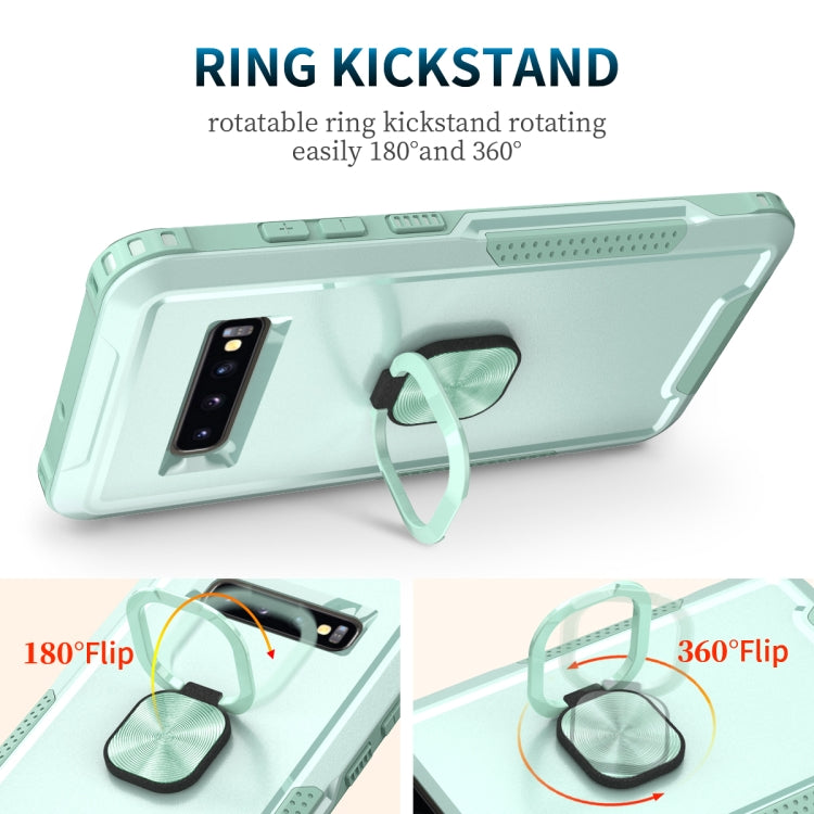 For Samsung Galaxy S10+ 3 in 1 PC + TPU Phone Case with Ring Holder