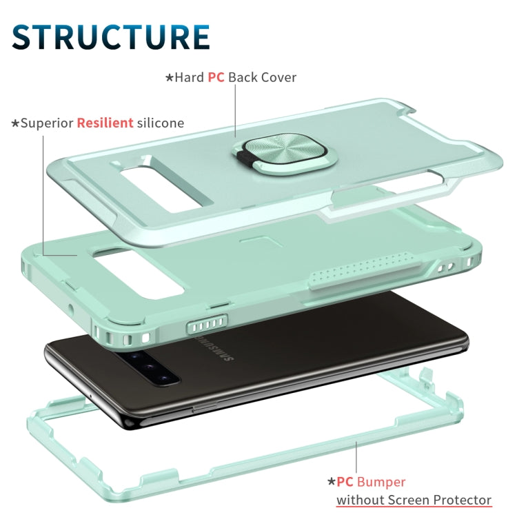For Samsung Galaxy S10+ 3 in 1 PC + TPU Phone Case with Ring Holder