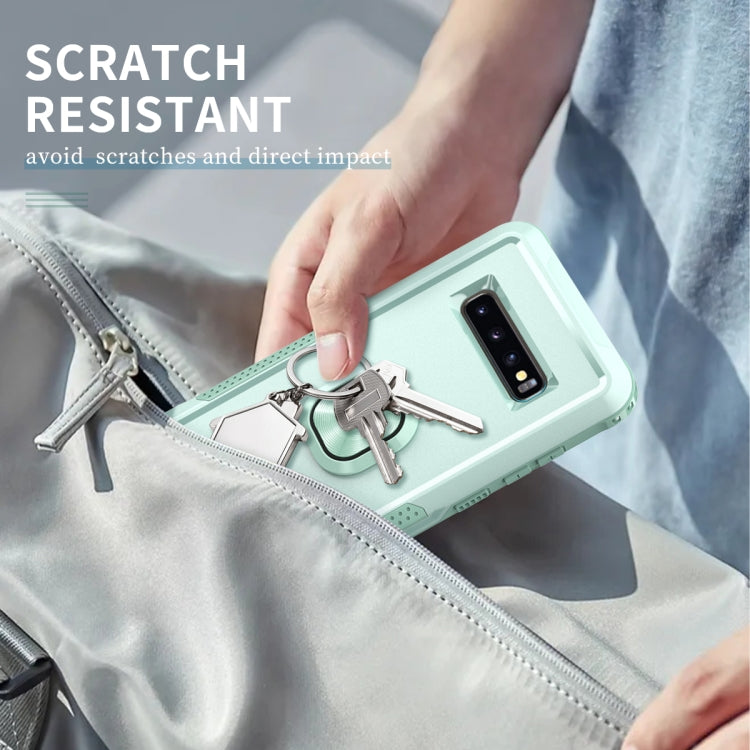 For Samsung Galaxy S10+ 3 in 1 PC + TPU Phone Case with Ring Holder