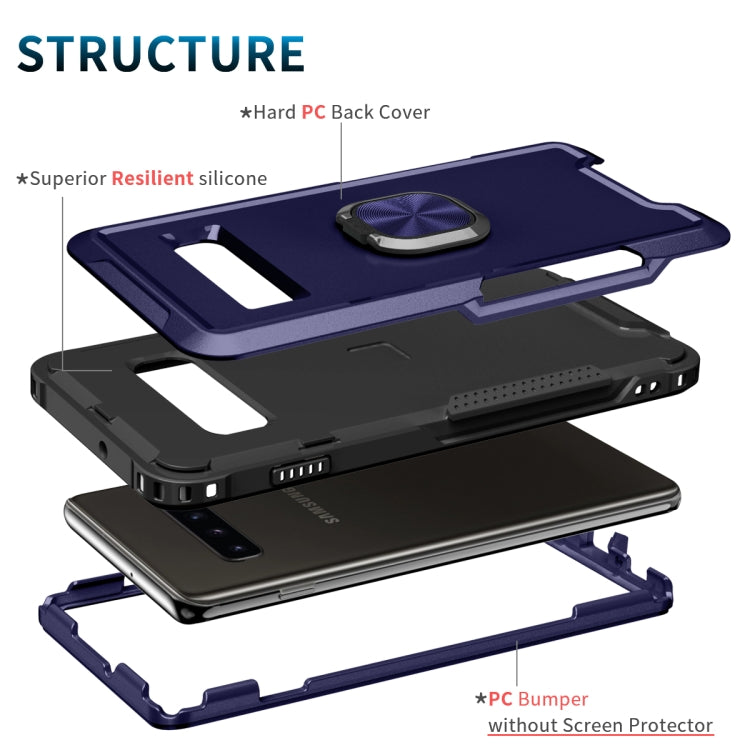 For Samsung Galaxy S10+ 3 in 1 PC + TPU Phone Case with Ring Holder