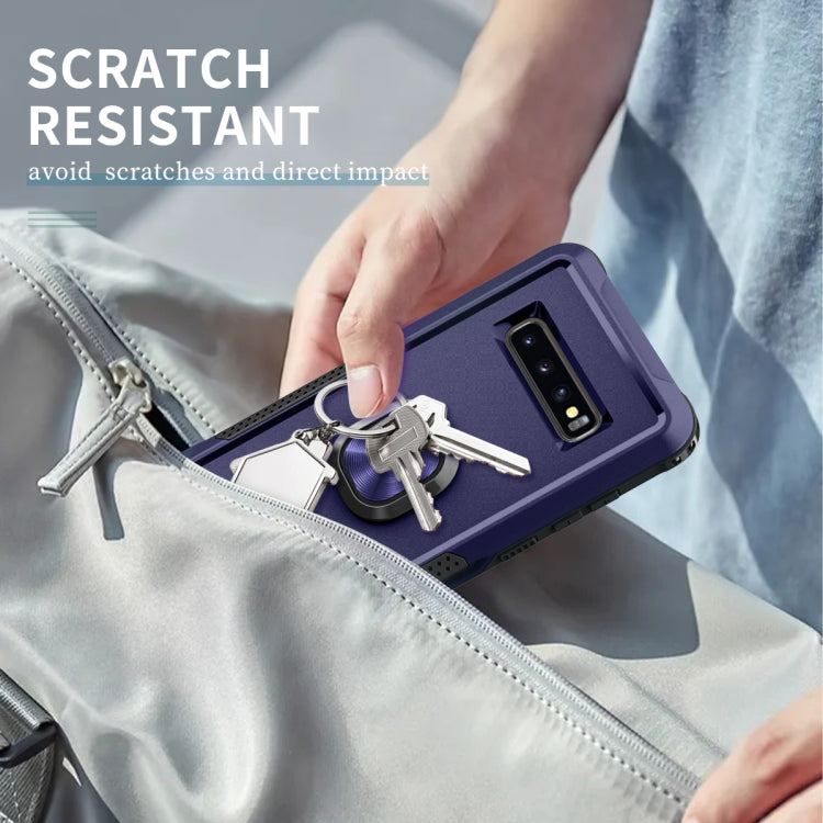 For Samsung Galaxy S10+ 3 in 1 PC + TPU Phone Case with Ring Holder