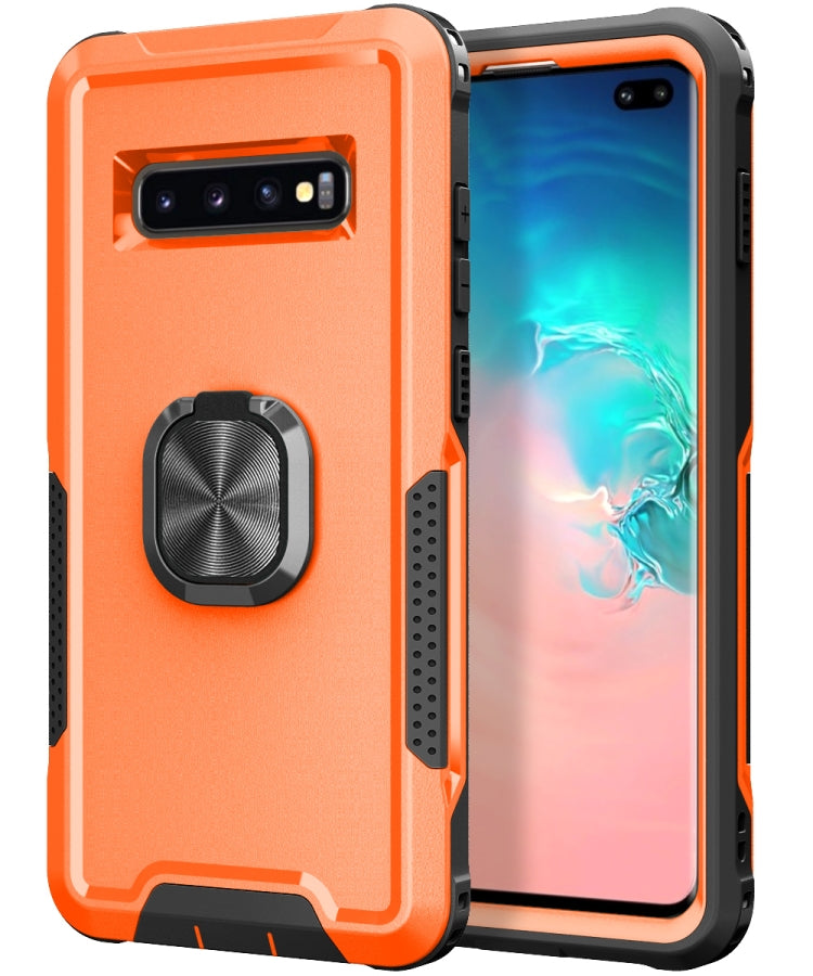 For Samsung Galaxy S10+ 3 in 1 PC + TPU Phone Case with Ring Holder