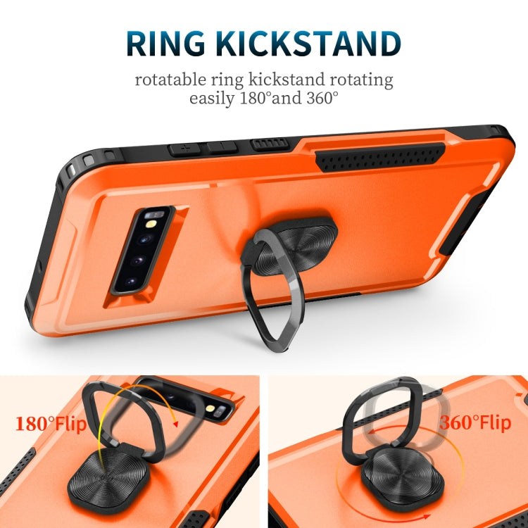 For Samsung Galaxy S10+ 3 in 1 PC + TPU Phone Case with Ring Holder