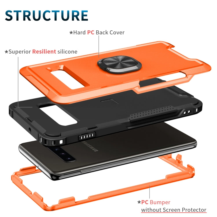 For Samsung Galaxy S10+ 3 in 1 PC + TPU Phone Case with Ring Holder