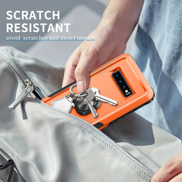 For Samsung Galaxy S10+ 3 in 1 PC + TPU Phone Case with Ring Holder