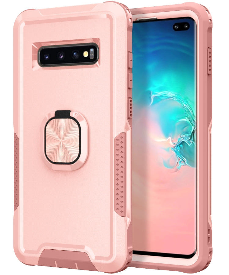 For Samsung Galaxy S10+ 3 in 1 PC + TPU Phone Case with Ring Holder
