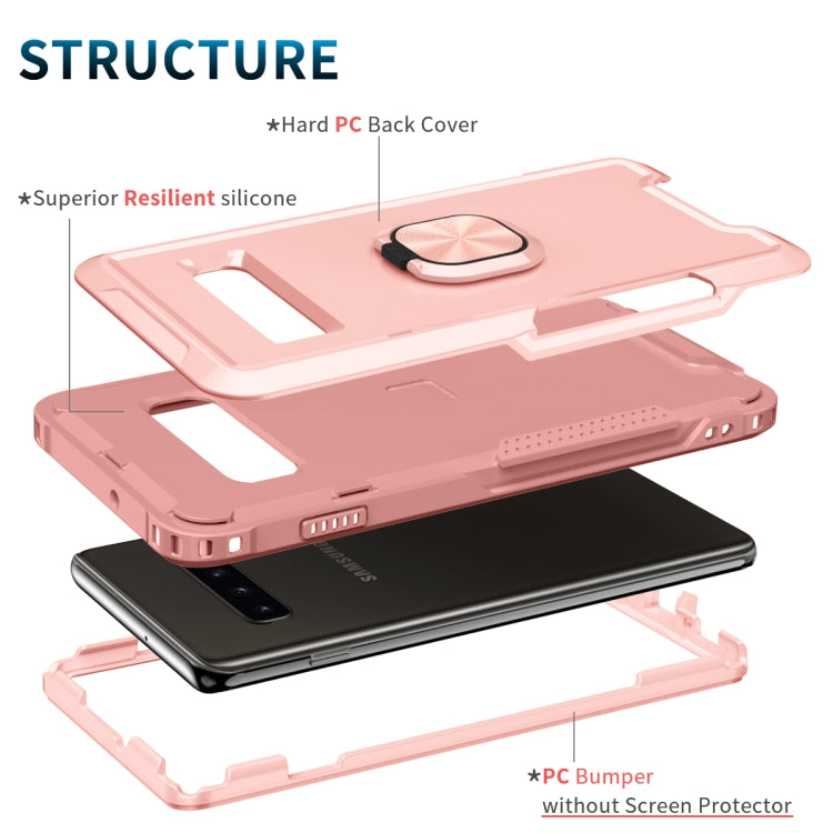 For Samsung Galaxy S10+ 3 in 1 PC + TPU Phone Case with Ring Holder