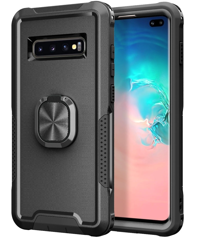 For Samsung Galaxy S10+ 3 in 1 PC + TPU Phone Case with Ring Holder