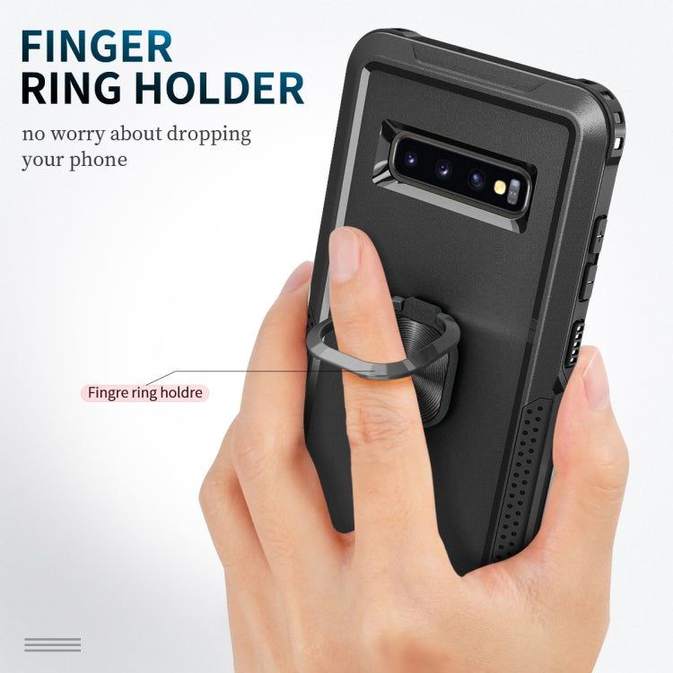 For Samsung Galaxy S10+ 3 in 1 PC + TPU Phone Case with Ring Holder
