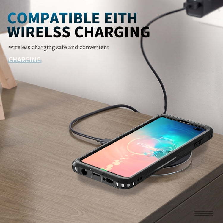 For Samsung Galaxy S10+ 3 in 1 PC + TPU Phone Case with Ring Holder