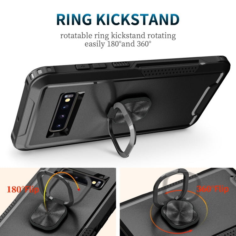 For Samsung Galaxy S10+ 3 in 1 PC + TPU Phone Case with Ring Holder