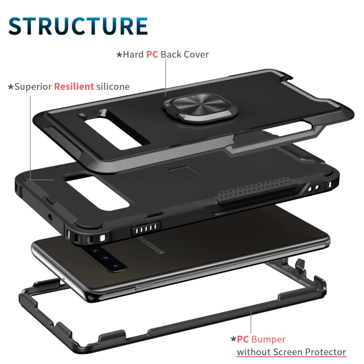 For Samsung Galaxy S10+ 3 in 1 PC + TPU Phone Case with Ring Holder