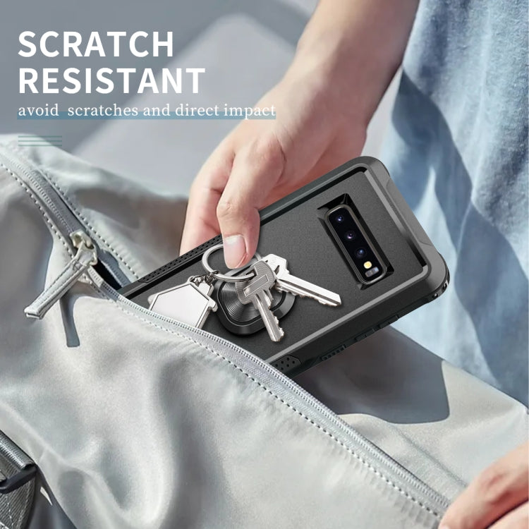 For Samsung Galaxy S10+ 3 in 1 PC + TPU Phone Case with Ring Holder