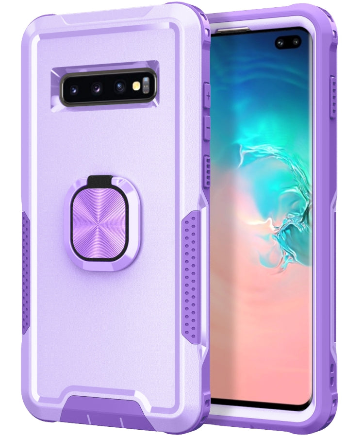 For Samsung Galaxy S10+ 3 in 1 PC + TPU Phone Case with Ring Holder