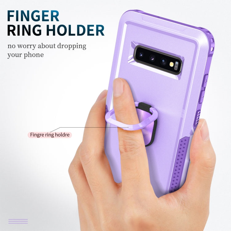For Samsung Galaxy S10+ 3 in 1 PC + TPU Phone Case with Ring Holder