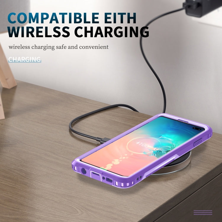For Samsung Galaxy S10+ 3 in 1 PC + TPU Phone Case with Ring Holder