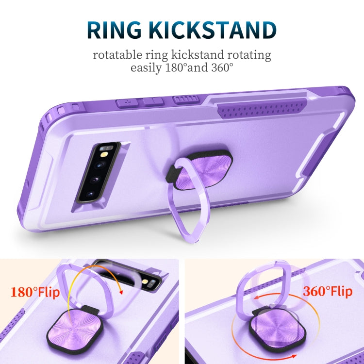 For Samsung Galaxy S10+ 3 in 1 PC + TPU Phone Case with Ring Holder