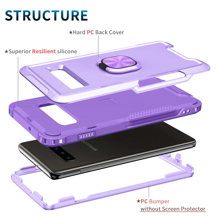 For Samsung Galaxy S10+ 3 in 1 PC + TPU Phone Case with Ring Holder
