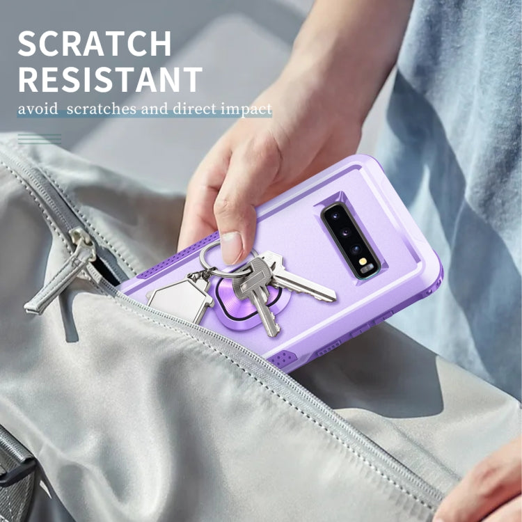For Samsung Galaxy S10+ 3 in 1 PC + TPU Phone Case with Ring Holder