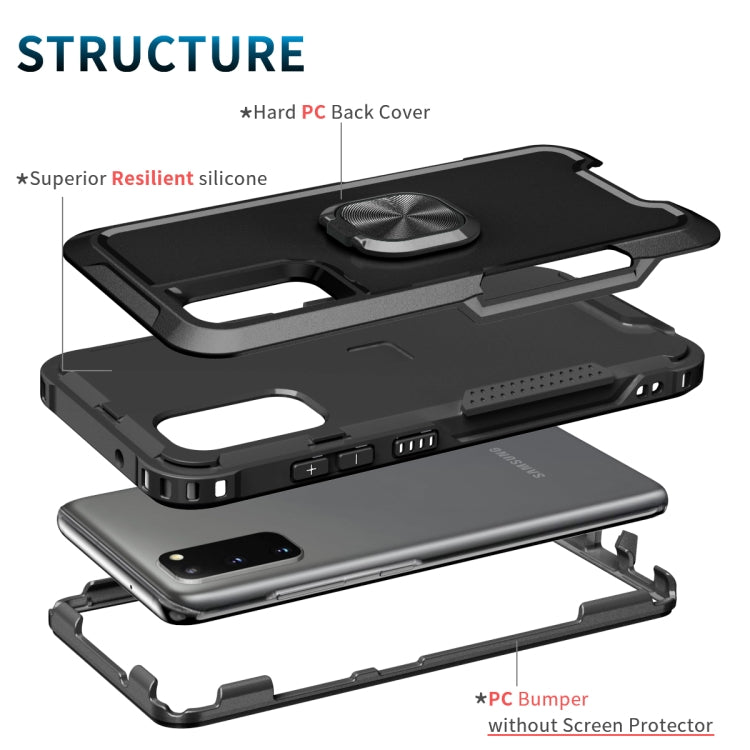 For Samsung Galaxy S20 3 in 1 PC + TPU Phone Case with Ring Holder