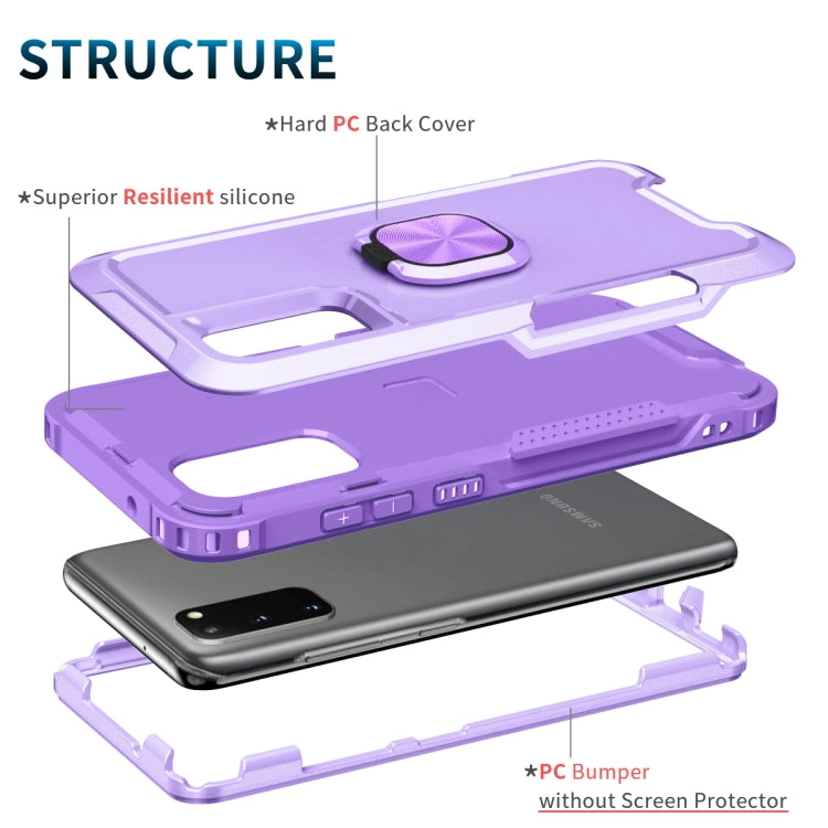 For Samsung Galaxy S20 3 in 1 PC + TPU Phone Case with Ring Holder