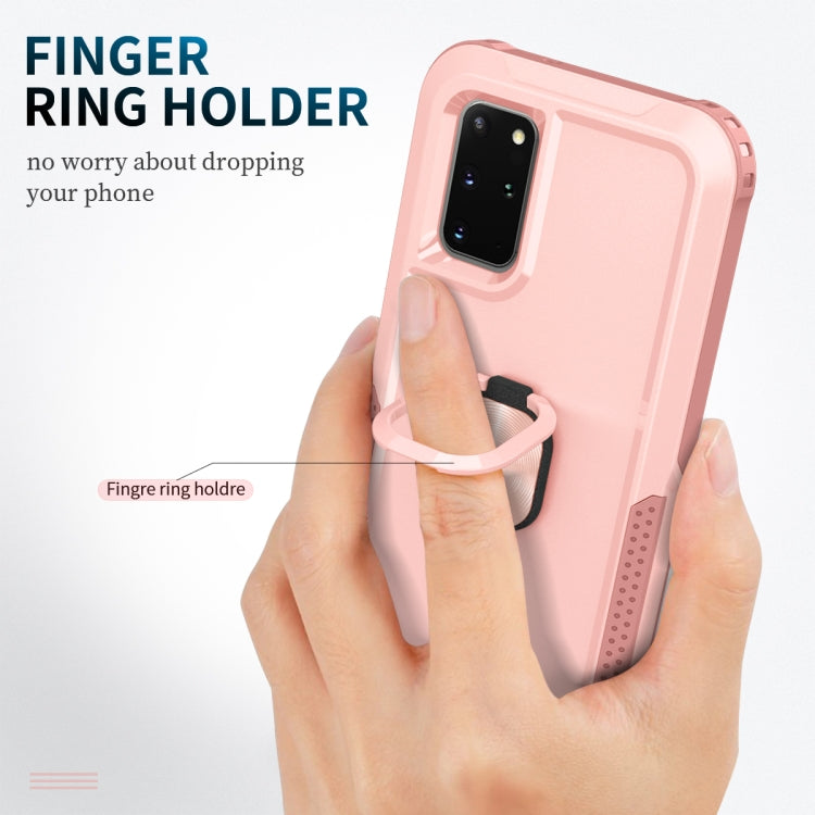 For Samsung Galaxy S20+ 3 in 1 PC + TPU Phone Case with Ring Holder