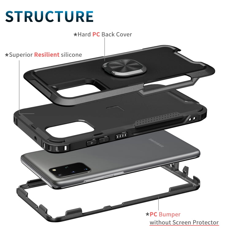 For Samsung Galaxy S20+ 3 in 1 PC + TPU Phone Case with Ring Holder