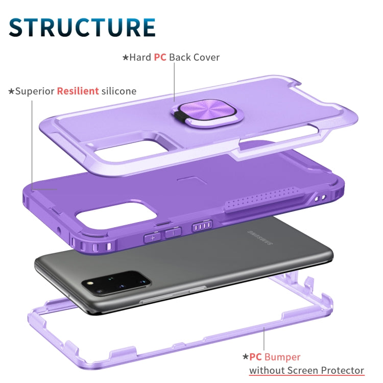 For Samsung Galaxy S20+ 3 in 1 PC + TPU Phone Case with Ring Holder