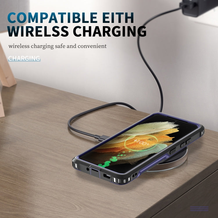 For Samsung Galaxy S21 Ultra 5G 3 in 1 PC + TPU Phone Case with Ring Holder