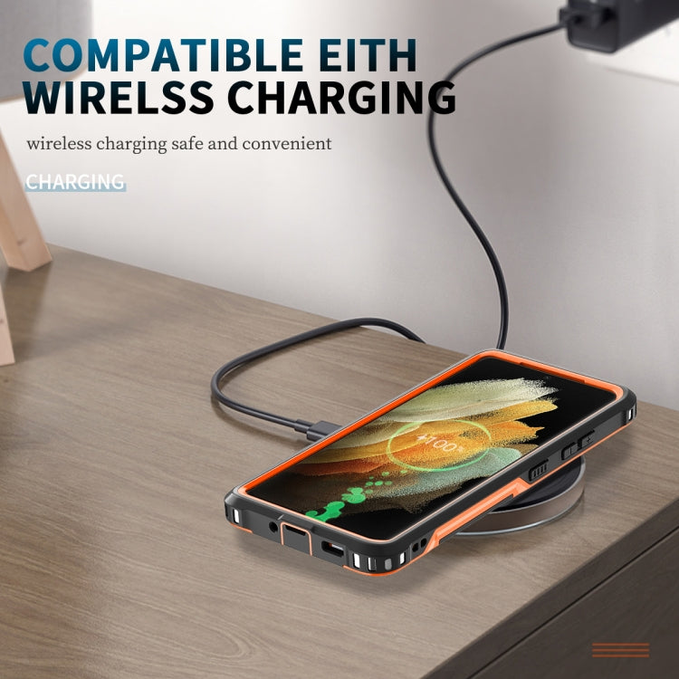 For Samsung Galaxy S21 Ultra 5G 3 in 1 PC + TPU Phone Case with Ring Holder